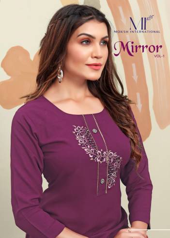 MIRROR VOL BY MOKSH COTTON HANDWORK KURTI MANUFACTURER IN INDIA